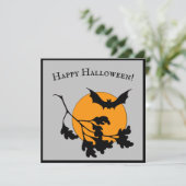 Vintages Halloween-Orange-Moon-Fliegenboot Karte (Stehend Vorderseite)