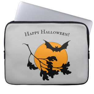 Vintages Halloween-Orange-Moon-Fliegenboot Laptopschutzhülle