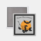 Vintages Halloween-Orange-Moon-Fliegenboot Magnet (Vorderseite/Rückseite)