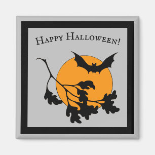 Vintages Halloween-Orange-Moon-Fliegenboot Magnet