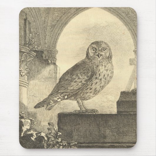 Vintages Halloween-Owl-Mousepad Mousepad (Vorne)