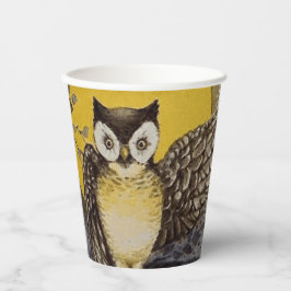 Vintages Halloween-Owl Pappbecher