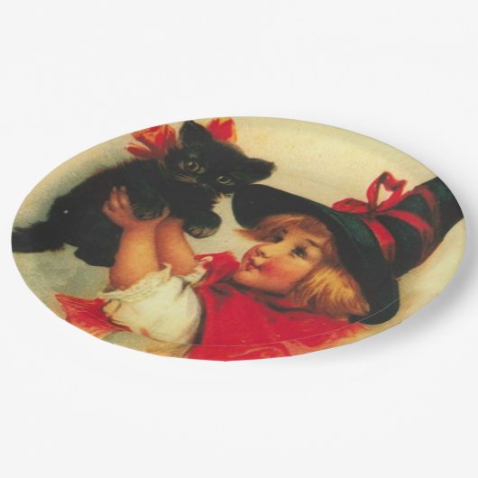 Vintages Halloween Pappteller (Schrägansicht)