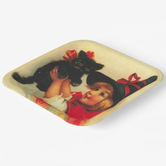 Vintages Halloween Pappteller (Gewinkelt)