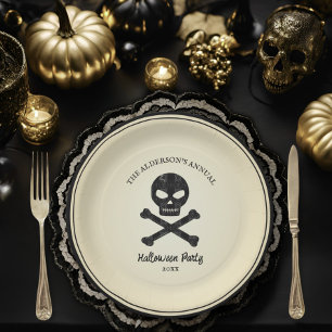 Vintages Halloween-Party aus gezogenem Spitzen Pappteller