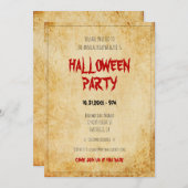 Vintages Halloween-Party Einladung (Vorne/Hinten)