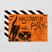 Vintages Halloween-Party Einladung (Vorne/Hinten)