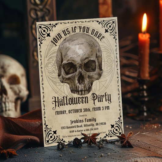 Vintages Halloween-Party Einladung