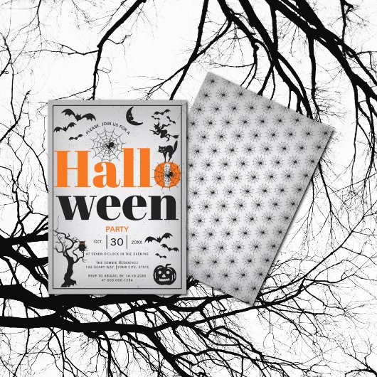 Vintages Halloween-Party Einladung