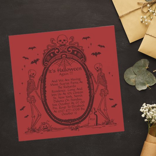 Vintages Halloween-Party Einladung