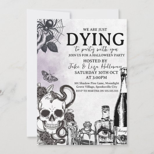 Vintages Halloween-Party Einladung (Vorderseite)