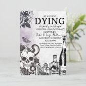 Vintages Halloween-Party Einladung (Stehend Vorderseite)