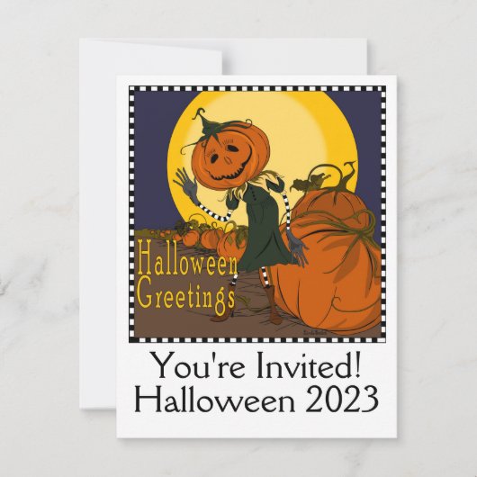 Vintages Halloween-Party Einladung (Vorderseite)