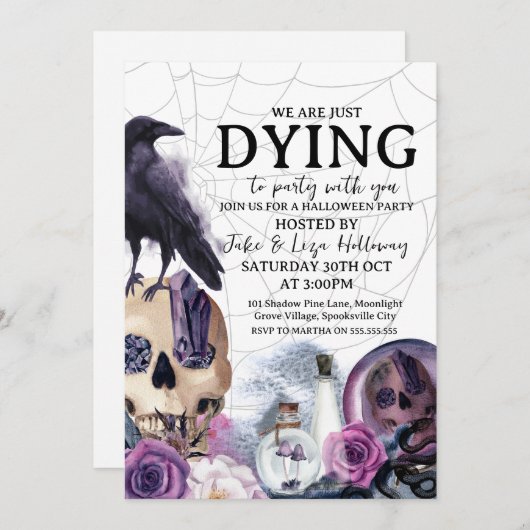 Vintages Halloween-Party Einladung (Vorne/Hinten)