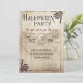 Vintages Halloween-Party Einladung (Stehend Vorderseite)