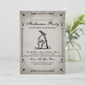 Vintages Halloween-Party Einladung (Stehend Vorderseite)