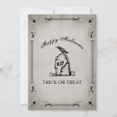 Vintages Halloween-Party Einladung (Rückseite)