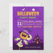 Vintages Halloween-Party Einladung, Kostümbildnis Einladung (Vorderseite)