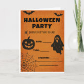 Vintages Halloween-Party Einladung | Spooky Icons (Vorderseite)