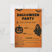 Vintages Halloween-Party Einladung | Spooky Icons (Vorderseite)