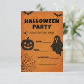 Vintages Halloween-Party Einladung | Spooky Icons (Stehend Vorderseite)