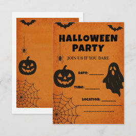 Vintages Halloween-Party Einladung | Spooky Icons