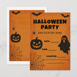 Vintages Halloween-Party Einladung   Spooky Icons
