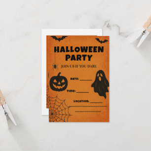 Vintages Halloween-Party Einladung   Spooky Icons