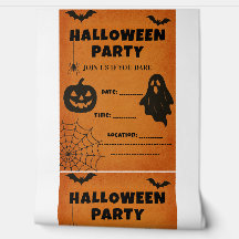 Vintages Halloween-Party Einladung | Spooky Icons