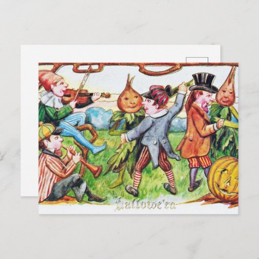 Vintages Halloween-Party Feiertagspostkarte (Vorne/Hinten)