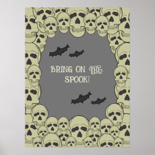Vintages Halloween-Party für Beängstigende Schädel Poster
