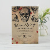 Vintages Halloween-Party für Erwachsene Einladung (Stehend Vorderseite)