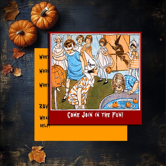 Vintages Halloween-Party für Kinder Einladung