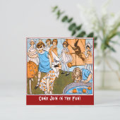 Vintages Halloween-Party für Kinder Einladung (Stehend Vorderseite)