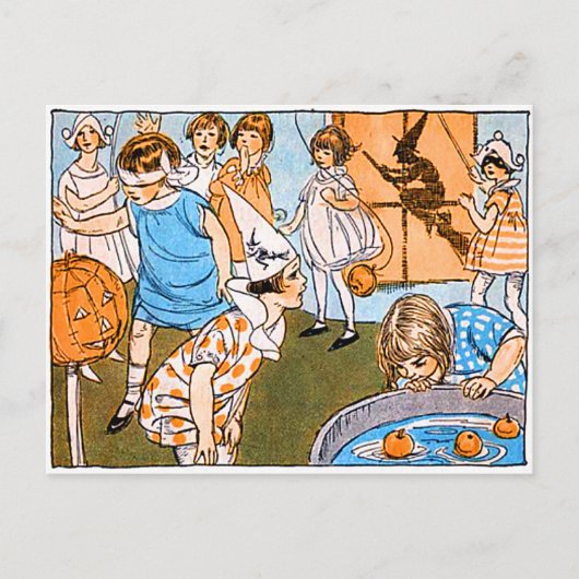 Vintages Halloween-Party für Kinder Feiertagspostkarte (Vorderseite)