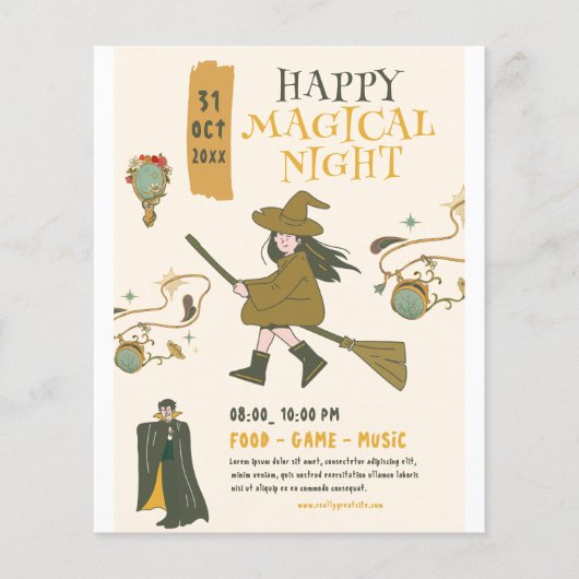 Vintages Halloween-Party, Halloween-Party Flyer (Vorne)