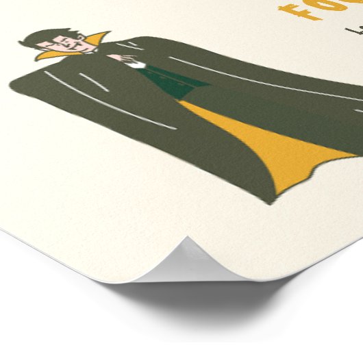 Vintages Halloween-Party, Halloween-Party Poster (Ecke)