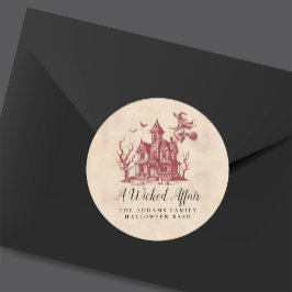 Vintages Halloween-Party im Spuk Haus Runder Aufkleber