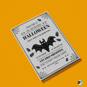 Vintages Halloween-Party in Schwarz und Grau Einladung