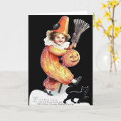 Vintages Halloween-Party Karte (Gelbe Blume)