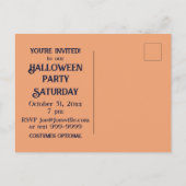 Vintages Halloween-Party Kinder Hexenkürbis Einladungspostkarte (Rückseite)