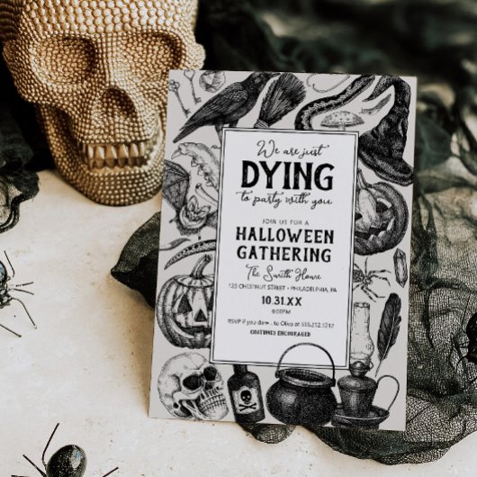 Vintages Halloween-Party Kostüm Party Einladung