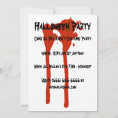 Vintages Halloween-Party laden mit blutigem Text Einladung (Rückseite)