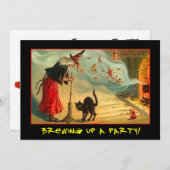 Vintages Halloween-Party laden mit blutigem Text Einladung (Vorne/Hinten)