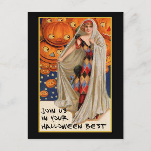 Vintages Halloween-Party laden mit blutigem Text Einladungspostkarte