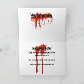 Vintages Halloween-Party mit blutigem Text einlade Einladung (Innenseite)