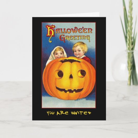 Vintages Halloween-Party mit blutigem Text einlade Einladung (Vorderseite)