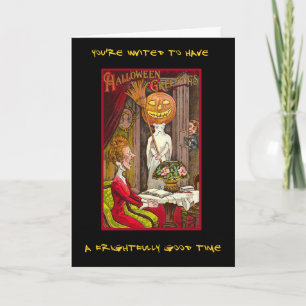 Vintages Halloween-Party mit blutigem Text einlade Einladung