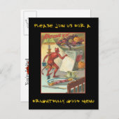 Vintages Halloween-Party mit blutigem Text einlade Einladungspostkarte (Vorne/Hinten)