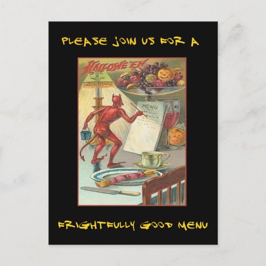Vintages Halloween-Party mit blutigem Text einlade Einladungspostkarte (Vorderseite)